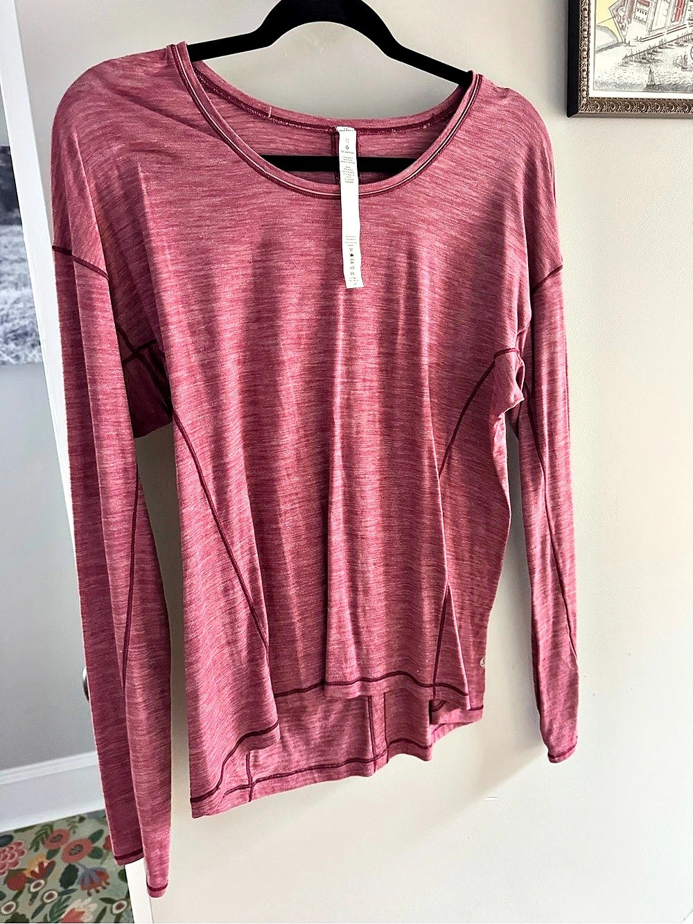 Lululemon Back Into It Long Sleeve Top in Pink